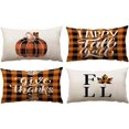 thumbnail image 1 of Fall Decor Pillow Covers 12x20 Set of 4 Plaid Pumpkin Maple Leaf Outdoor Fall Throw Pillows Thanksgiving Autumn Farmhouse Decorative Cushion Case for Home Couch Sofa Decorations (lumbar), 1 of 6