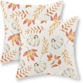 thumbnail image 1 of Fall Decor Pillow Covers 18x18 Inch Set of 2 Autumn Maple Leaves Throw Pillows for Couch Thanksgiving White Pumpkin Harvest Indoor Outdoor Decorative Cushion Cases for Sofa Bed Decorations, 1 of 6