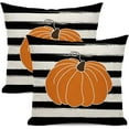 thumbnail image 1 of Fall Decor Pillow Covers 18x18 inch Set of 2 Autumn Watercolor Stripes Pumpkin Decorative Throw Pillow Covers Farmhouse Outdoor Thanksgiving Cushion Case for Couch Home Sofa, 1 of 6