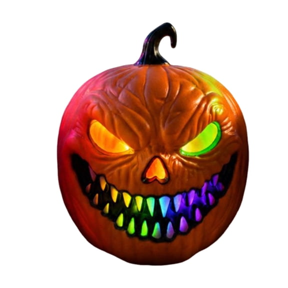 Fall Decor Pumpkin Halloween Decorations, LED Pumpkin Light Decor, Halloween Decorations for Home, Sound Activated Pumpkin Lamp with Warm White and Color Changing Options for Indoor Outdoor Party