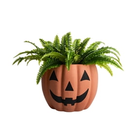 Fall Decor, Pumpkin Terracotta Planter Pot, Jack O Lantern Succulent Plant Pot,Halloween Farmhouse Table Centerpiece, Housewarming Gift For Plant Lovers
