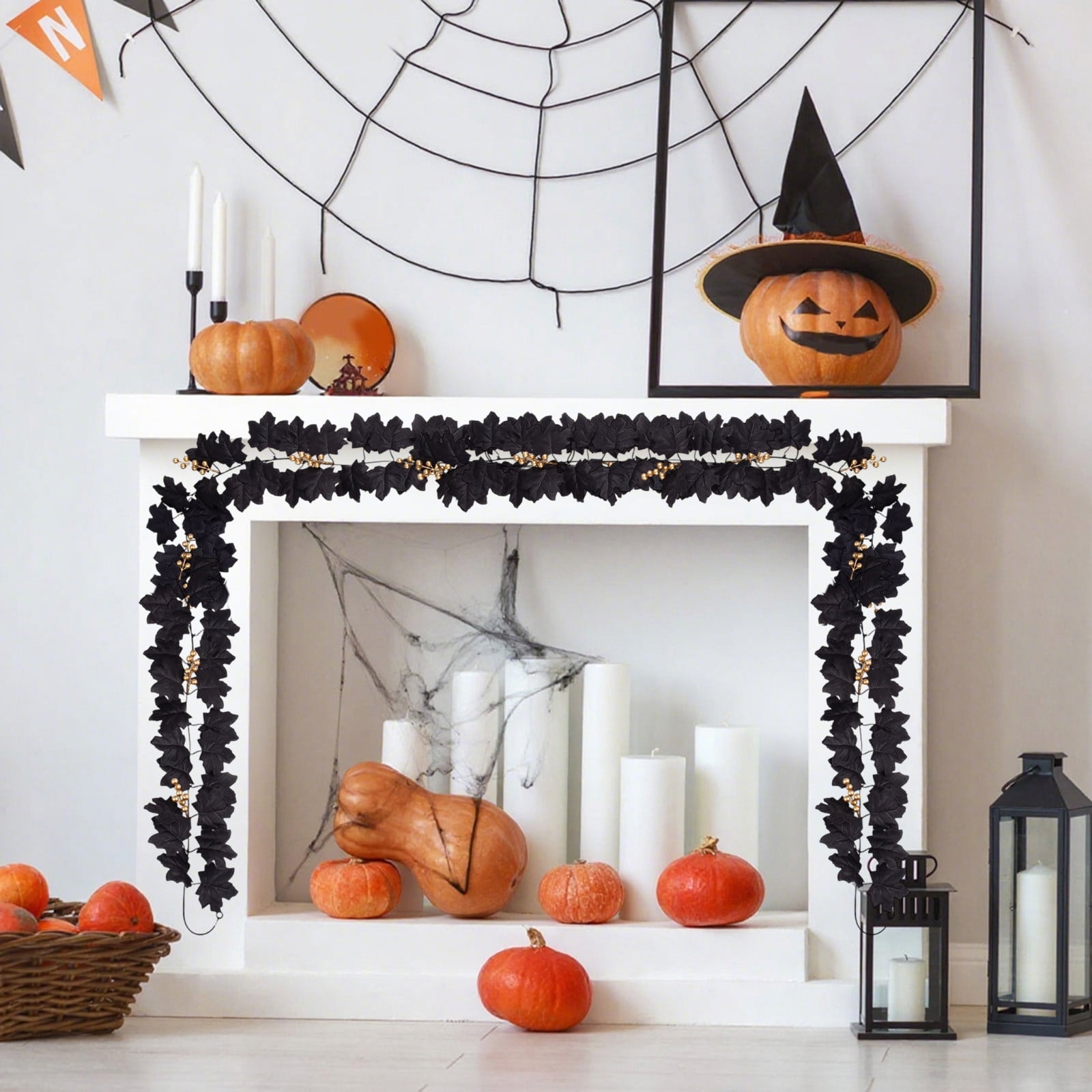 Fall Decor Qwtwty Halloween Decoration Artificial Leaf Rattan Hanging ...