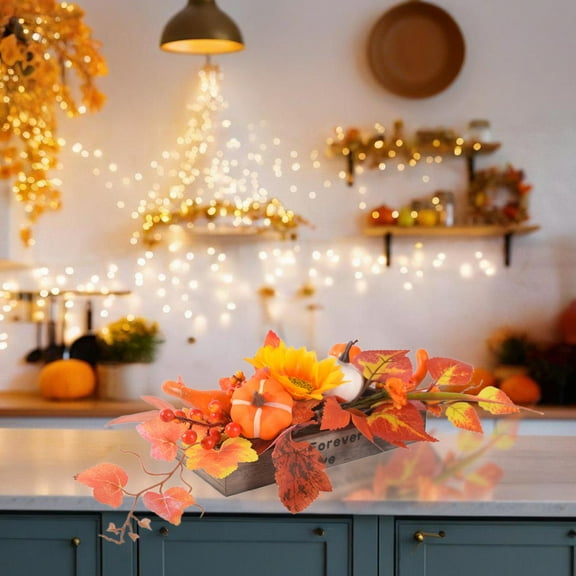 Fall Decor Simulation Pumpkin Bonsai,Festival Decoration Autumn Harvest Pumpkins Centerpiece for Halloween Thanksgiving,Farmhouse Fall Floral Arrangement,Rustic Table Centerpiece Mantel Decor