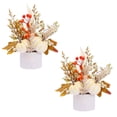 thumbnail image 1 of Fall Decor for Thanksgiving Autumn Home Table Fireplace Decorations | Artificial Fall Maple Leaves Pumpkin Berry Potted for Harvest Halloween Indoor Holiday Party Decorations (B-2PCS), 1 of 9