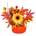 thumbnail image 1 of Fall Decor for Thanksgiving Autumn Home Table Fireplace Decorations,Fall Flowers Arrangement Potted Orange Fall Leaves and Berries,for Harvest Farmhouse Indoor Holiday Party Decorations, 1 of 5