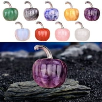 Fall Decor Thanksgiving Decoration Mini Pumpkin Decor Amethyst Agate Stone Jewelry Crystal Statues Transparent Personalized Pumpkin Crafts Ornaments for Thanksgiving Halloween Home Decor