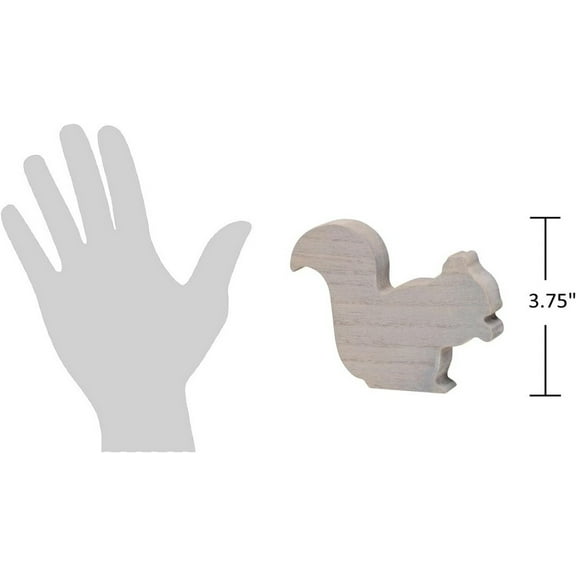 Fall Decor - Weather Gray Chunky Wood Harvest Squirrel 4.75-inch