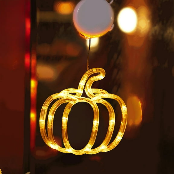 Fall Decor Window Lights Thanksgiving Decorations Maple Leaves Pumpkin LED Lights Battery Operated Slow Fade Mode Timer Autumn Decorations for Home