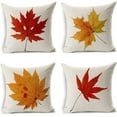 thumbnail image 1 of Fall Decor linen Leaves,Maple Leaf Autumn Decorations Cushion Covers 18 x 18 Inch Sofa Home Decor Throw Pillow Case for Bed Pillow Covers Set of 4, 1 of 5