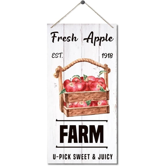 Fall Decoration, Hanging Metal Sign Home Decorative, Fall Kitchen Decor, Hanging Decoration for Home Kitchen, Farmhouse Metalen Sign, Rustic Farmhouse Decors, Fresh Apple Farm Signs