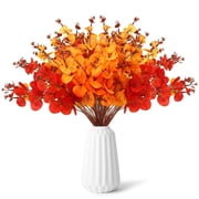 Fall Eucalyptus Leaves 13.4 Artificial Eucalyptus Stems Fake Fall Flowers for Fall Home Autumn Thanksgiving Decoration 10pcs