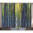 thumbnail image 1 of Ambesonne Forest Curtains 2 Panel Set, Autumn Woodland Nature, 108" x 90", Grey Green, 1 of 3