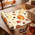thumbnail image 1 of Fall Decorations Gifts Wrapping Paper,27.56x19.69 Inch Pumpkins Maple Leaf Themed Decor Packaging Material,Perfect for Fall Party Gifts Making & Home Craft, 1 of 7