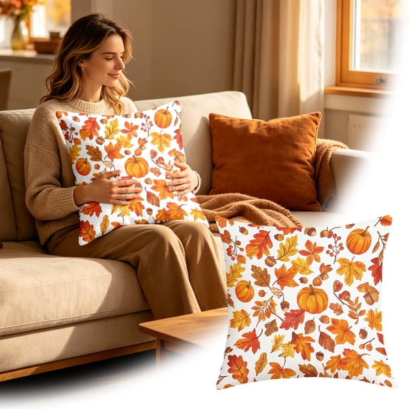 Fall Decorations For Home 17.72 X 17.72 Inches Throw Pillow Cover, Decorative Cushion Case For Couch And Bedroom, Seasonal Farmhouse Pillowcase For Living Room,B - 45X45Cm