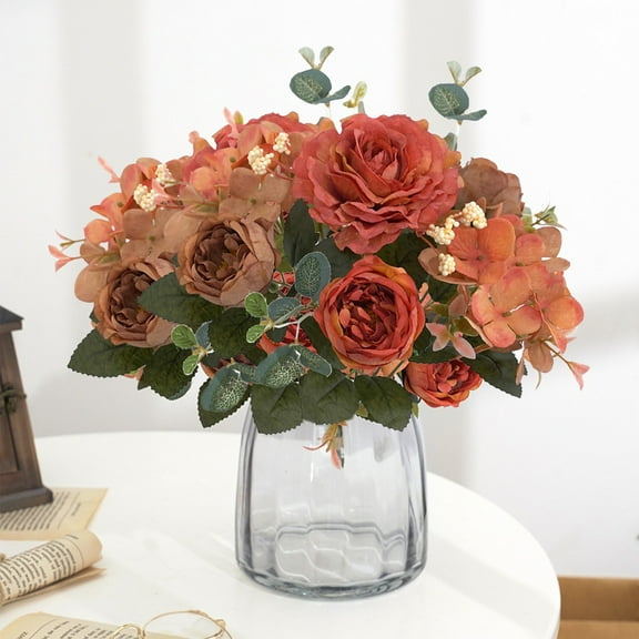 Fall Decorations For Home Artificial Decorative Artificial Flowers In Single Color 2Pc Autumn Colors Artificial Mums For Outdoors Thanksgiving Decor Blue Hydrangea Artificial Flowers Fall Stems