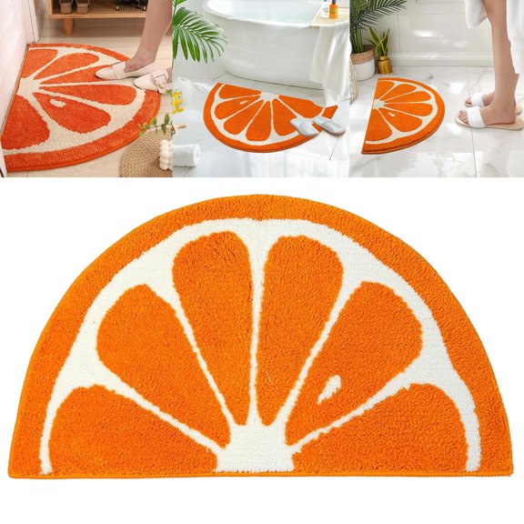 Fall Decorations For Home Classroom Decor Clearance！Lloopyting Fruit Orange Bathroom Rugs Bath Mat 31 Half An Orange Carpet * 1 Piece Orange Polyester-Cotton Blend