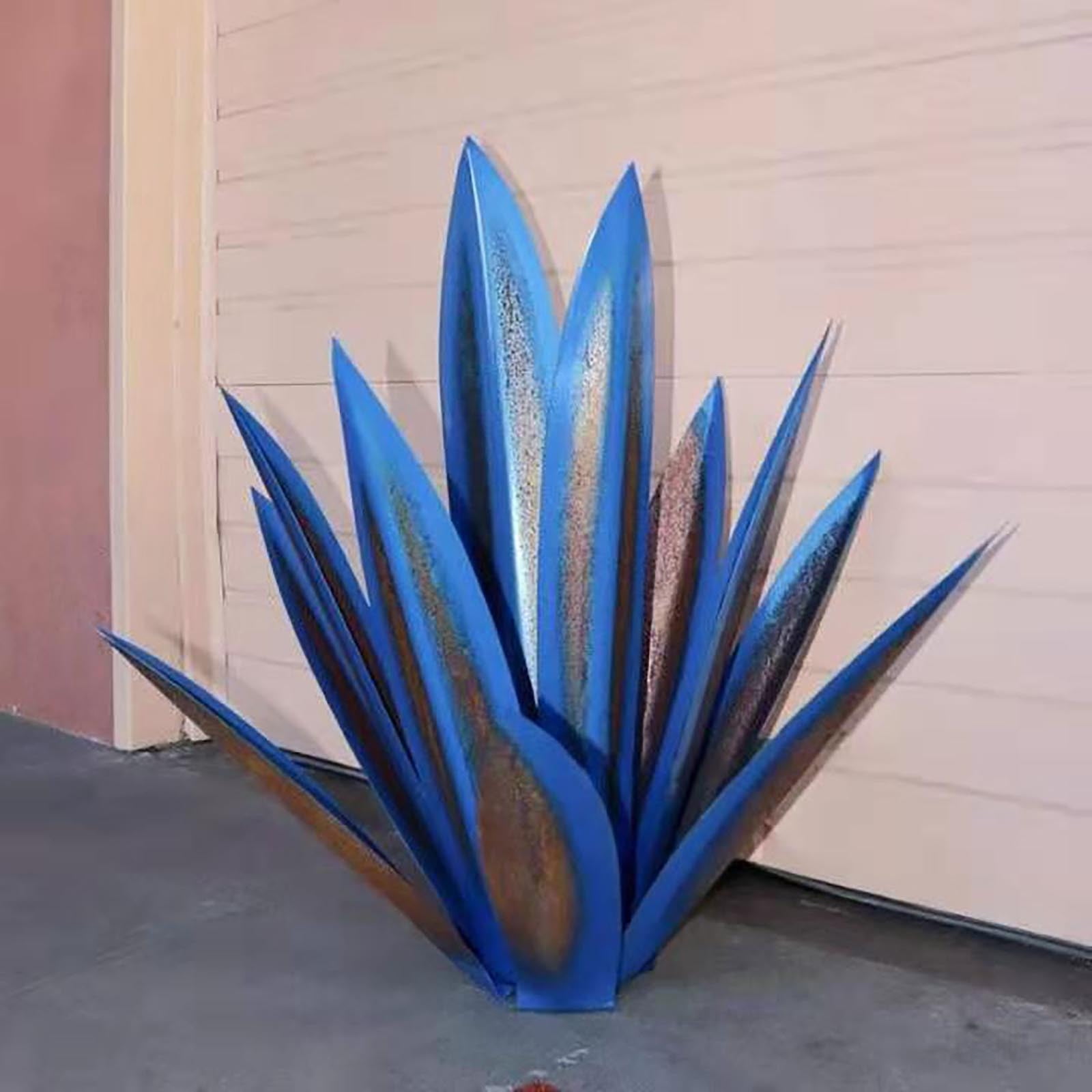 Fall Decorations for Home Clearance, 21.65'' Large Tequila Rustic Sculpture, Yard Decorations Outdoor, Home Decor, Garden Statues, Garden Decor, Yard Art, Metal Agave Plants for Patio Yard Light Blue