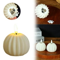 Fall Decorations for Home - Fall Decor Flameless Wax Pumpkin LED Candle Light Up Pumpkin Candle for Mantel Table - Thanksgiving Halloween Centerpiece for Autumn Indoor Decor
