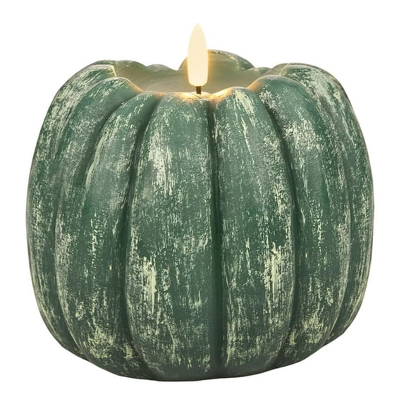 Fall Decorations for Home - Fall Decor - Flickering Flameless Wax Pumpkin LED Candle with Timer Remote - Autumn Party Decorations Indoor - Thanksgiving Battery Operated Candle Light for Mantel Table
