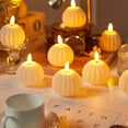 thumbnail image 1 of Fall Decorations for Home Fall Decor Flickering Flameless Wax Pumpkin LED Candle with Timer Remote Light Up Pumpkin Candle for Mantel Table Thanksgiving Centerpiece for Autumn Indoor Decor 4pc, 1 of 6