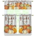 thumbnail image 1 of Fall Decorations for Home, Fall Kitchen Curtains, Thanksgiving Fall Kitchen Valances Rod Pocket Autumn Window Curtains Tier and Valance Set Fall Decor, 54" x 18" Valance, 27" x 36" Tier, 3 Panel Set, 1 of 6