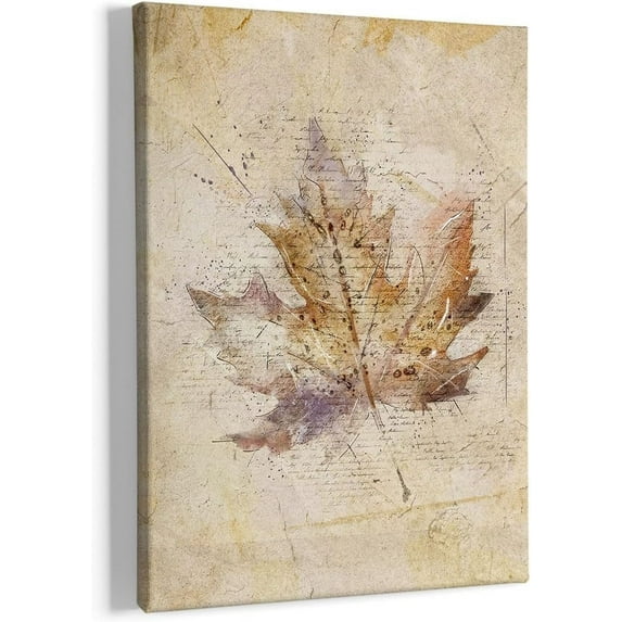 Fall Decorations For Home,Fall Wall Art Canvas,Vintage Watercolor Maple Leaf Autumn Fall Framed Canvas Wall Art Decor,Fall Autumn Wall Art Artwork Home Decoration For Room Bedroom 11x14 Inch