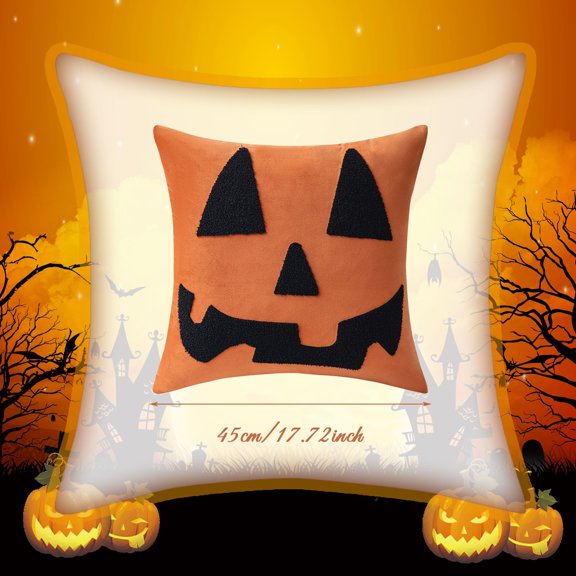Fall Decorations for Home Halloween Embroidered Pillowcases Spooky Halloween Decorations Spider Web Pattern Sofa Couch Accent Cushion Covers 45X45Cm No Insert