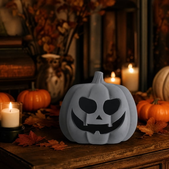 Fall Decorations for Home Handmade Jack O' Lantern Artisan Finish Pumpkin Decoration, Halloween Decor Indoor, Front Door Porch Mantel Decor, Living Room Outdoor Display