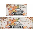 thumbnail image 1 of Fall Decorations for Home Fall Kitchen Rugs, Fall Kitchen Mats Set of 2, Non-Slip Backing Autumn Pumpkin Floor Mat, Fall Decor Harvest Thanksgiving Decor Holiday Rug 17"x47.2"+17"x30", 1 of 6