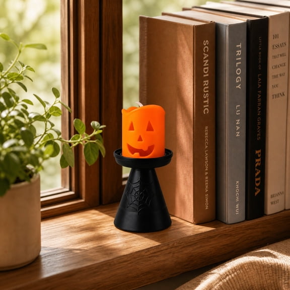 Fall Decorations for Home Pumpkin, LED Orange Pumpkin Lights Flameless Candles Battery Operated, Halloween Thanksgiving Flickering Tealight for Home Table Indoor Party Decor