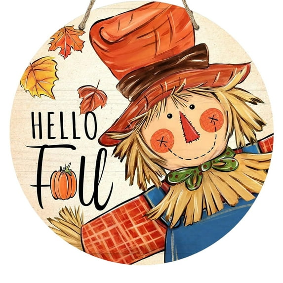 Fall Decorations for Home - Welcome Sign for Front Door,Rustic Round Wood Wreaths for Outdoor,Maple Leaves Garland Porch Decor for Thanksgiving Friendsgiving - Fall Decor for Room Kitchen Wall