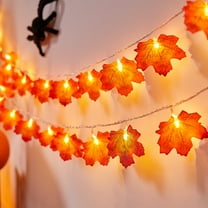 Fall Decorations Maple Leaf Lights Garland Battery Operated, 20LED Waterproof Autumn Leaf String Lights for Thanksgiving Halloween Indoor Outdoor Home Decor (1 Pack, 10Ft 20LED)