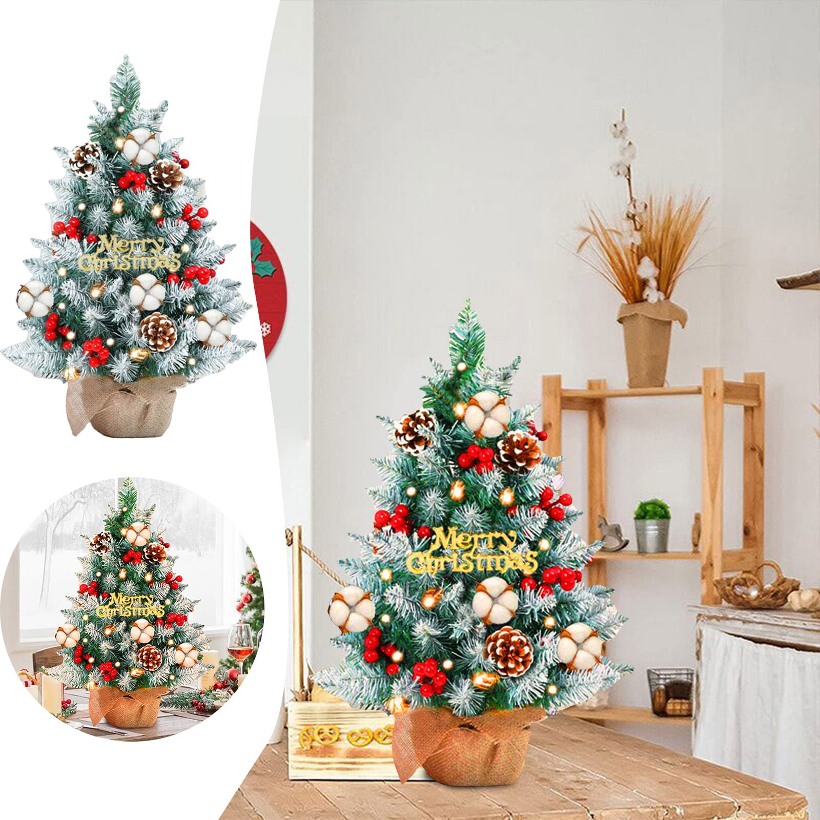 Fall Decorations Melliful Small Pre Lit Tabletop Christmas Tree