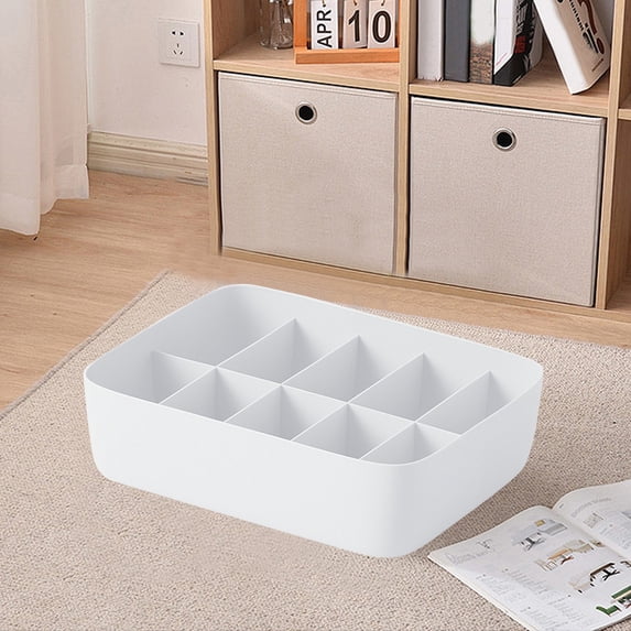 Fall Decorations New White Plastic Storage Bins for Pantry Organization with Four Handles, White