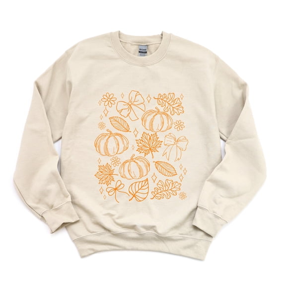 Fall Decorations Outline - Women's Graphic Sweatshirt