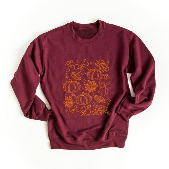 Fall Decorations Outline - Women's Graphic Sweatshirt