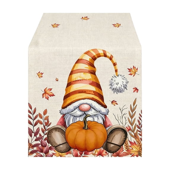 Fall Decorations Table Runner,Pumpkin Pattern Fall Dining Table Decor Flags,Thanksgiving Dinner Table Layout,12.99x72.04 Inch,Orange