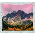 thumbnail image 1 of Fall Decorations Tapestry, Idyllic Mountain with Snowy Peaks and Hazy Cloudy Sky on the High Valley Decor, Wall Hanging for Bedroom Living Room Dorm Decor, 80W X 60L Inches, Multi, by Ambesonne, 1 of 2