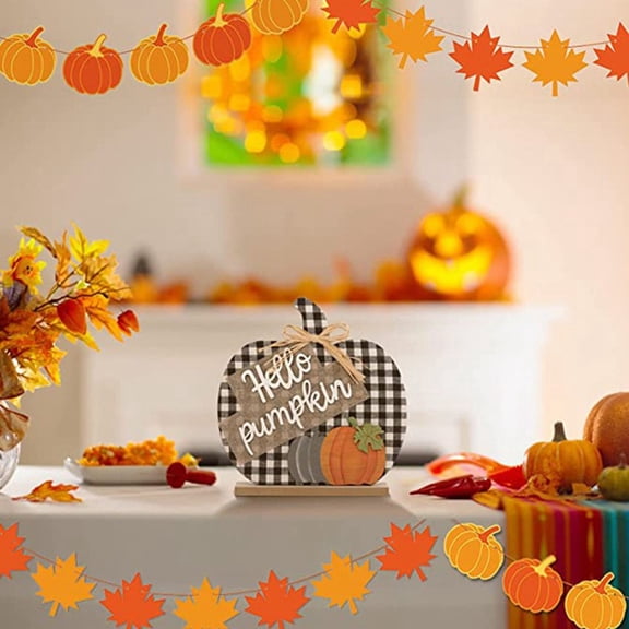 Fall Decorations for Home 11 X 11 Inch Black and White Checkered Pumpkin Wooden Wall Decor Black and White Wall Decor for Halloween Season 1 Pack