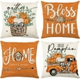 thumbnail image 1 of Fall Decorations for Home, Fall Pillow Covers 18x18 Set of 4, Thanksgiving Decorations Autumn Cushion Case for Couch(Fall04), 1 of 6