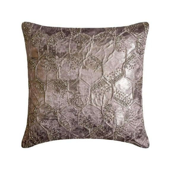 Fall Decorative Throw Pillow cover Lavender 16"x16" (40x40 cm) Jacquard Bead, Textured, Foil Pillow cover, Geometric Modern Style - Burnished Lavender