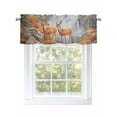 thumbnail image 1 of Fall Deer Forest Valances for Windows, Rod Pocket Kitchen Valance Curtains - Soft & Washable Small Window Treatment for Living Room,&nbsp;Bathroom, Autumn Waterfall , 42x12 Inch, 1 Panel, 1 of 9