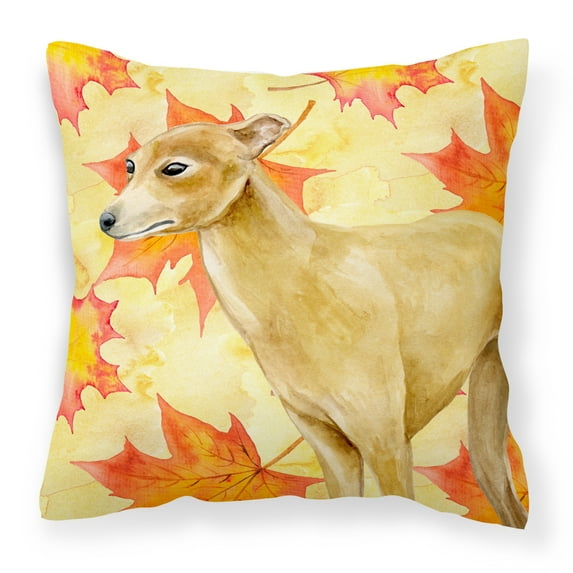 Fall Design with Dog Fabric Decorative Pillow
