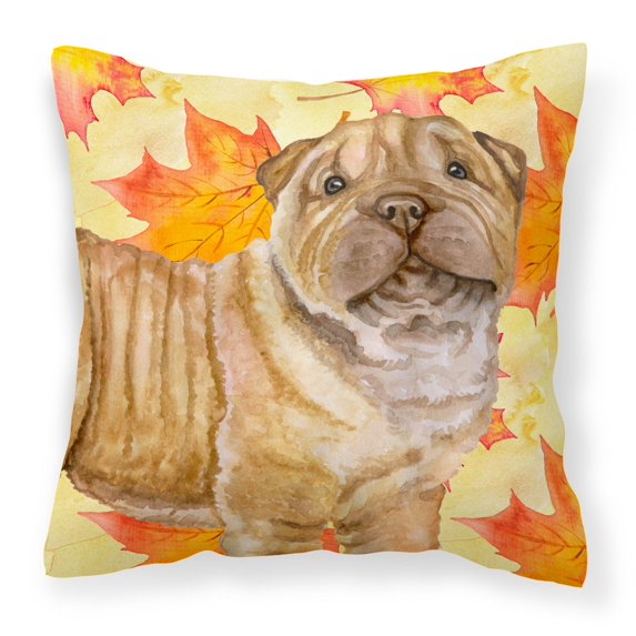 Fall Design with Dog Fabric Decorative Pillow