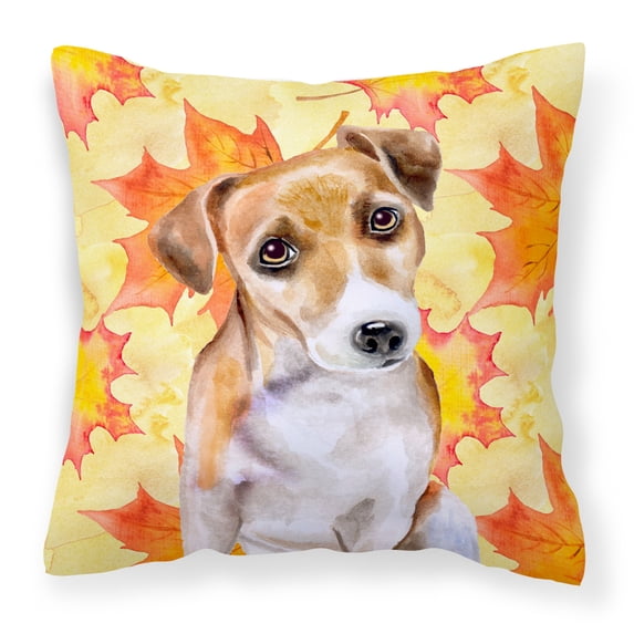Fall Design with Dog Fabric Decorative Pillow