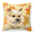 thumbnail image 1 of Fall Design with Dog Fabric Decorative Pillow, 1 of 4