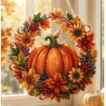 thumbnail image 1 of Fall Diamond Art Hanging Kit for Adult Pumpkin Wreath, DIY Acrylic Diamonds Painting Ornament Pendant Board Kit(Hello Fall), 1 of 8