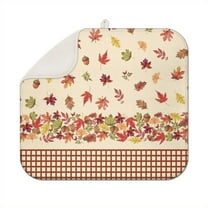 Fall Dish Drying Mat 16x18 Inch, Ultra Absorbent Microfiber Dish Rack Pad Drainer Mat for Kitchen Counter, Coffee Bar, Thanksgiving Autumn Harvest Decor.