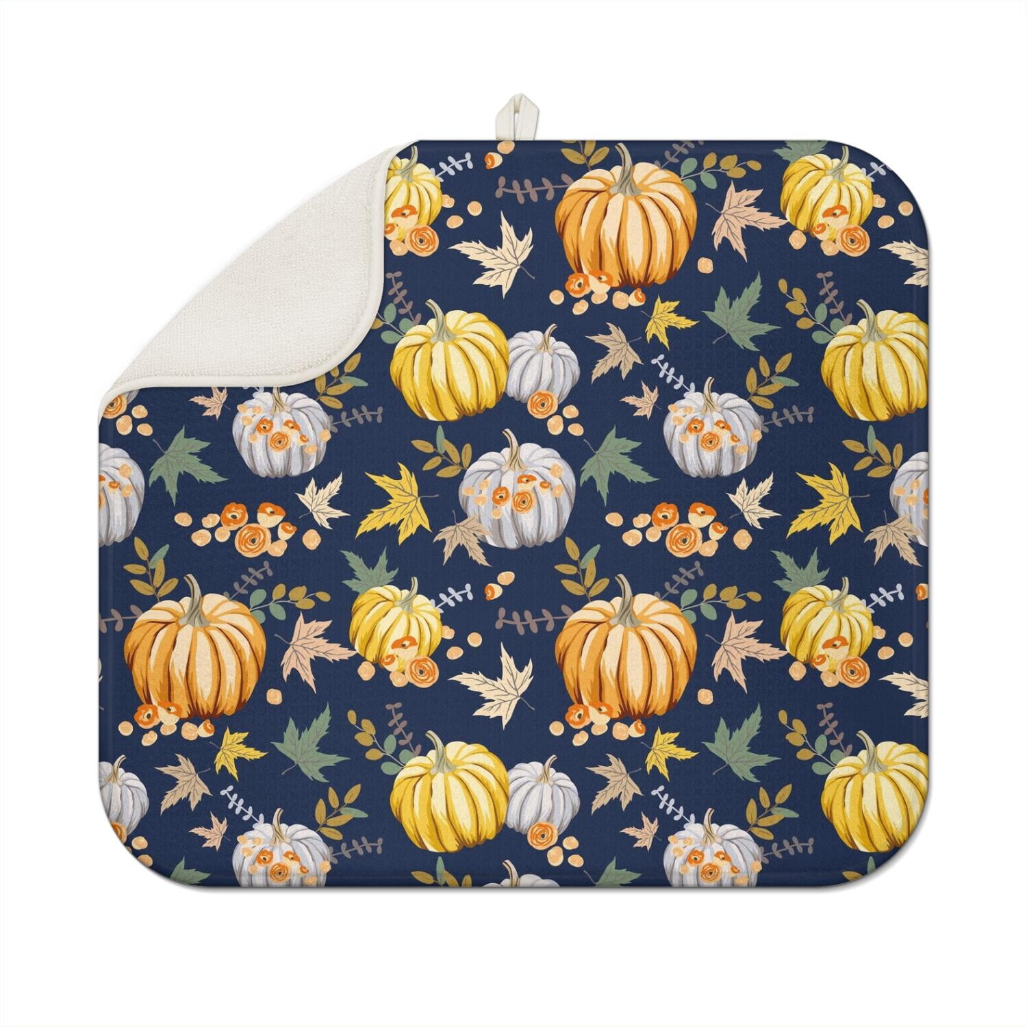 Fall Dish Drying Mat 16x18 Inch, Ultra Absorbent Microfiber Dish Rack ...