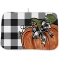thumbnail image 1 of Fall Dish Drying Mat 18 x 24 Inch Thanksgiving Buffalo Plaid Pumpkin Drying Mat for Kitchen Counter Absorbent Farmhouse Autumn Orange Pumpkin Dishes Dry Pad for Drainer Rack Kitchen Fast Dry, 1 of 7